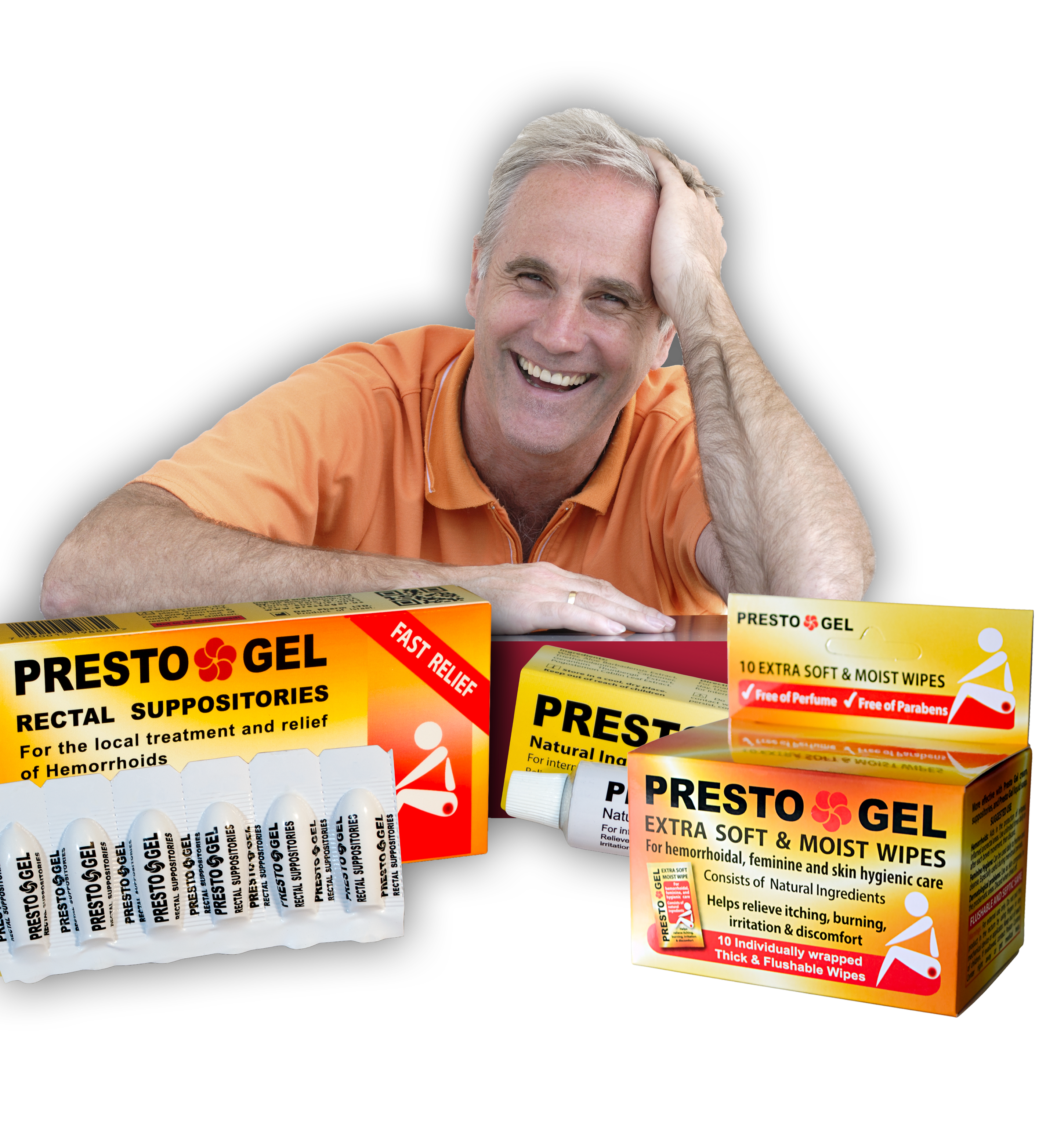 Presto Gel - Natural Hemorrhoid Rectal Suppositories - Rapid Hemorrhoid  Treatment and Relief from Itching, Swelling, Burning and Discomfort - Pack  of